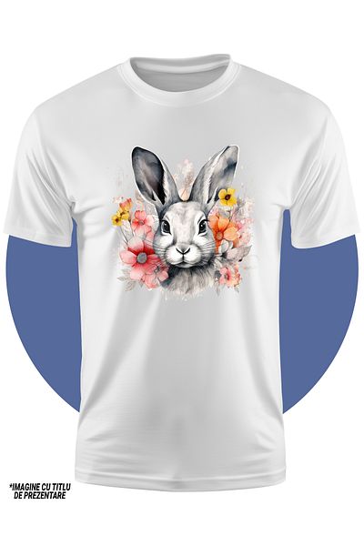 StoryGift Romania Tricou Copii Cu Un Iepure Serios, Ilustratie, Abstract, Flori, Plante, Natura, Rozator, Li