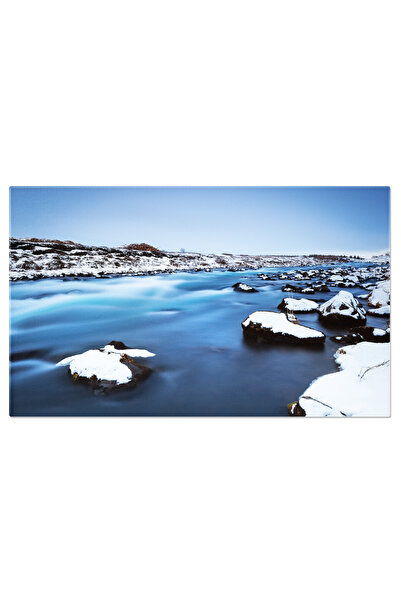 StoryGift Romania Tablou Canvas Peisaj Inghetat Raul Acoperit De Gheata O Fru...