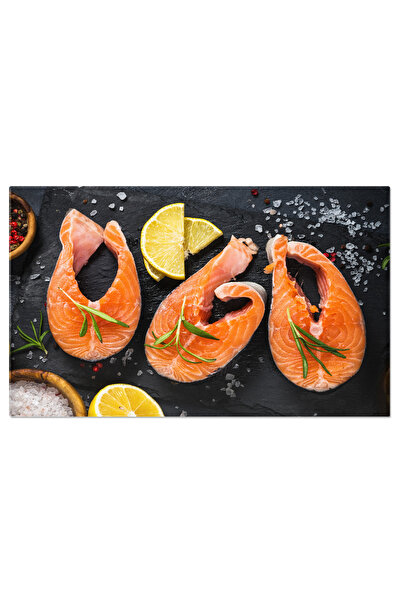 StoryGift Romania Tablou Canvas Rafinament Culinat Biftec Crud De Somon Pe Fu...