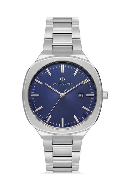 DAVID GUNER Men's Wristwatch with Silver Coated Blue Dial Dg-8413Ga-A3
