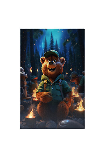 StoryGift Romania Tablou Canvas: Imaginea Unui Urs Vesel Si Colegi De-ai Lui Intr-o Tabara - Fotografie Artist