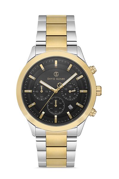 DAVID GUNER Yellow White Coated Black Dial Men's Wristwatch Dg-8673Ga-D2
