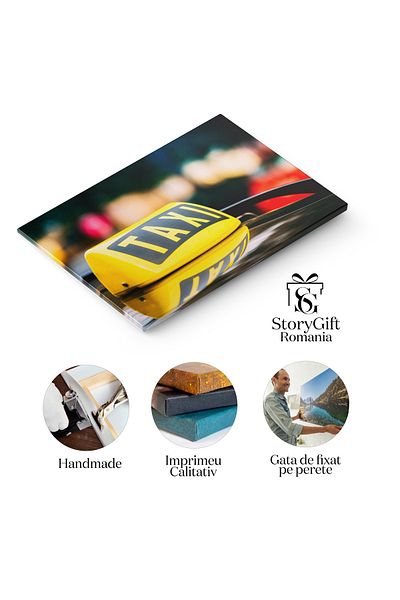 StoryGift Romania Tablou Canvas - Taxi In Oras: Calatorind Cu Stil Intr-un Taxi Urban