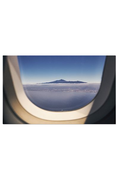 StoryGift Romania Tablou Canvas Vedere De La Fereastra Avionului Asupra Insulei Tenerife, Avion, Fereastra, Insul