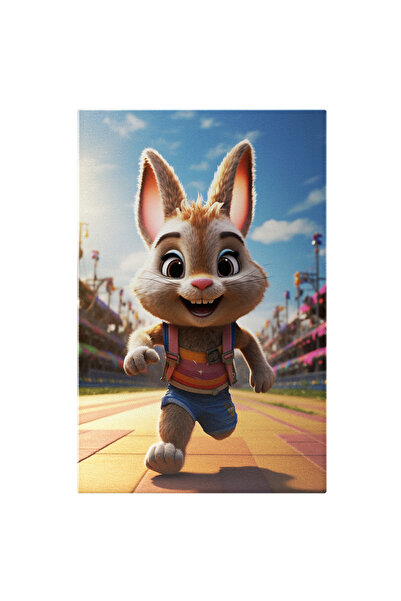 StoryGift Romania Tablou Canvas: Fetita Iepuras Cu Ochii Fardati Alearga Pe P...