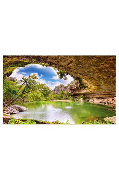 StoryGift Romania Tablou Canvas Pestera Hamilton Pool Peisaj Subteran, Natura, Pestera, Reflectie 2286
