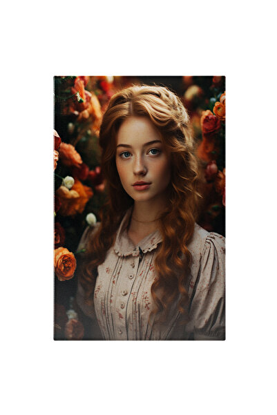 StoryGift Romania Tablou Canvas: Portretul Unei Fete Dragute Langa Niste Flor...