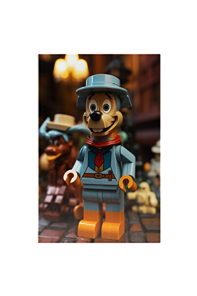 StoryGift Romania Tablou Canvas: Caine Goofy Lego Cu Ochii Mari Si Costum Alb...