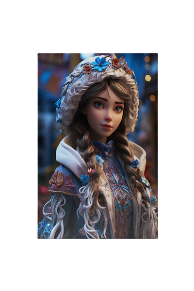 StoryGift Romania Tablou Canvas: Fata Cu Parul Gri Impletit Si Palarie Alba C...