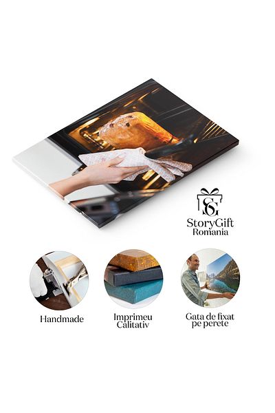 StoryGift Romania Tablou Canvas Gustari De Sarbatoare Femeie Gatind O Delicioasa Prajitura De Paste, Infrumusetan
