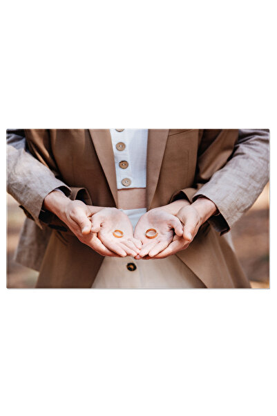 StoryGift Romania Tablou Canvas Eleganta La Nunta Cuplu Tinand Inele De Nunta...