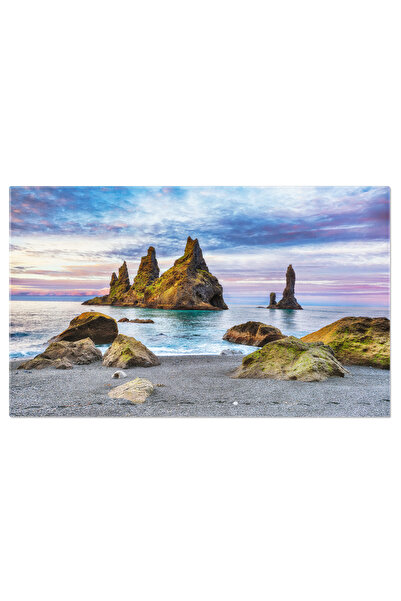 StoryGift Romania Tablou Canvas Dincolo De Orizont La Formatiunile Stancoase Troll Toes Apa, Cer, Plaja, Vara, Ca