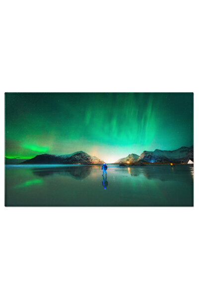 StoryGift Romania Tablou Canvas Cu Aurora Boreala La Plaja - Intalnirea Cu Ma...