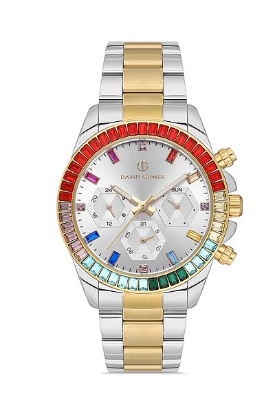 DAVID GUNER Rose White Coated Unisex Wrist Watch with Silver Dial