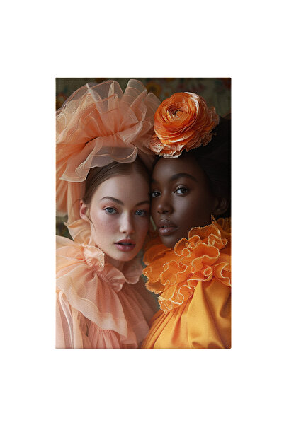 StoryGift Romania Tablou Canvas Iubirea Dintre Rase, Fata Alba Cu Palarie Si ...