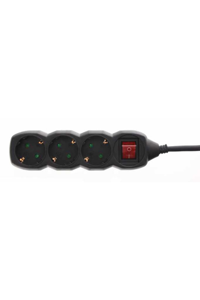 Well WELL 3-socket extension cord 3m with switch, 3x1.5mmp black