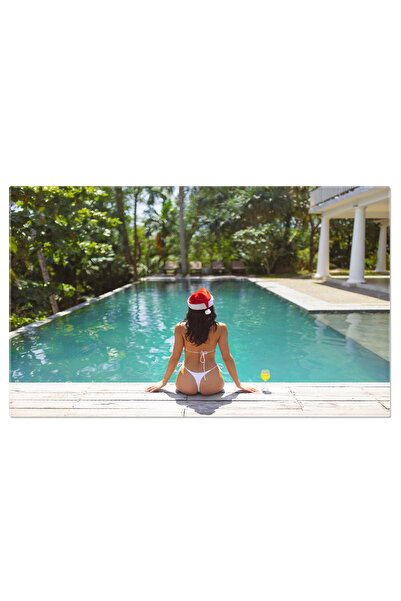 StoryGift Romania Tablou Canvas Celebrare Craciun Si Anul Nou Bikini, Pool Pa...