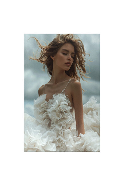 StoryGift Romania Tablou Canvas Fata Vibrantă Și Vie Stă În Jocul Vântului Ce...