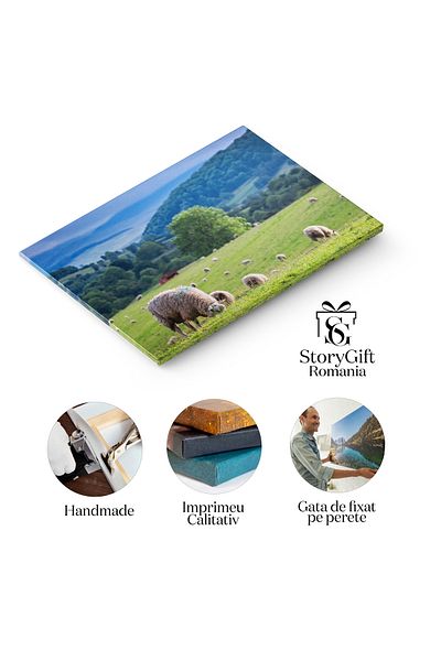 StoryGift Romania Tablou Canvas - Oile Pastesc In Cumbria, Anglia: District, Sheep, Countryside, Landscape