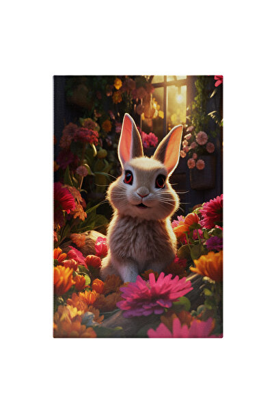 StoryGift Romania Tablou Canvas: Floral Iepure Iepure Intr-o Camera Plina De ...