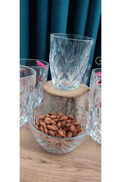ORTAKÖY CENNETİ 6 Pcs Crystal Look Soft Drink Tableware Glass 280 Cc Volume 10 cm Height 8 cm Mouth Measurement