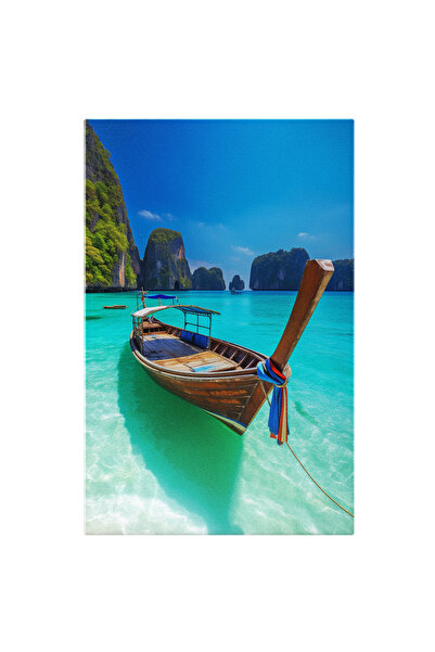 StoryGift Romania Tablou Canvas: Fotografie Cu O Barca - Loc Exotic Insula Va...