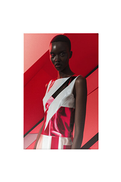 StoryGift Romania Tablou Canvas Rochie De Piele Sclipitoare Cu Roz Și Alb Pe ...