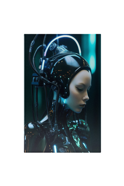 StoryGift Romania Tablou Canvas: Portretul Unei Femei Robotizate - Viitor Augmentare Pictura Digitala