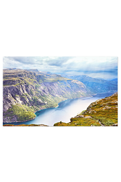 StoryGift Romania Tablou Canvas Lacul Ringedalsvatnet In Norvegia, Troll, Stanca, Formare, Peisaj, Calatorie 3746