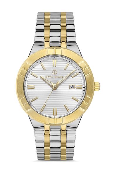 DAVID GUNER Yellow White Coated White Dial Men's Wristwatch Dg-8388Ga-D1