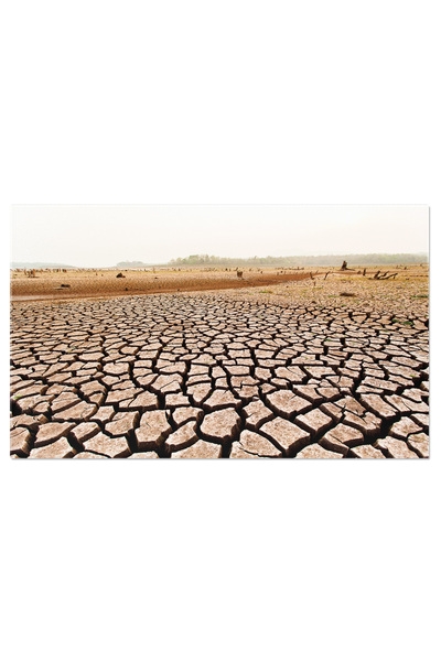 StoryGift Romania Tablou Canvas Pamant Crapat Fara Apa Abstract, Agricultura,...