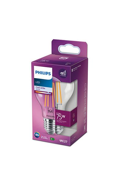 Philips Bec LED Vintage Filament Philips Classic E27 8.5W/75W A60 1055Lm 4000K Alb Natural