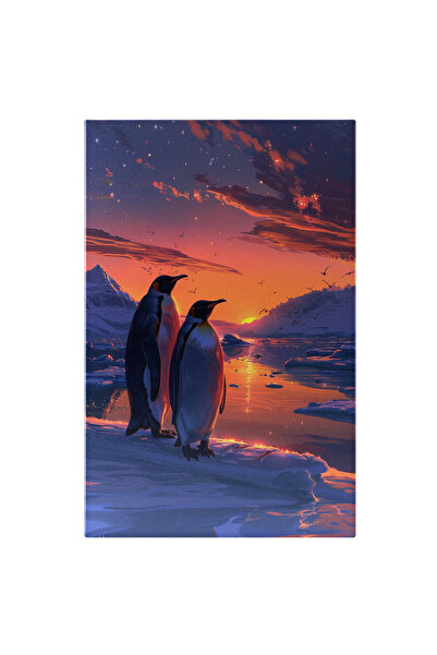StoryGift Romania Tablou Canvas: Doi Pinguini Indragostiti Care Se Plimba Pe ...