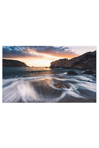 StoryGift Romania Tablou Canvas Rasrit Pe Plaja Albastra, Ocean, Plaja, Vacan...