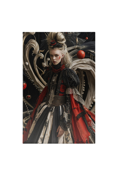 StoryGift Romania Tablou Canvas: Personaj Feminin În Rochie De Prințesă Și Pată De Culoare Pe Obraz- Decor Și Ar