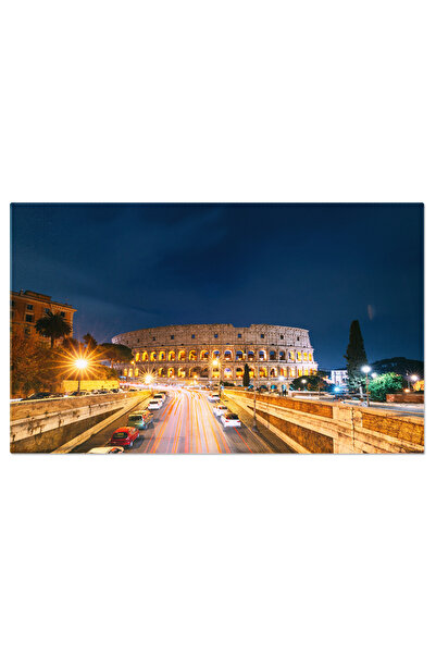 StoryGift Romania Tablou Canvas - Colosseum De Noapte In Roma: Monument Iluminat