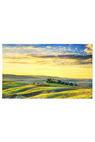 StoryGift Romania Tablou Canvas Apus In Maremma, Arbori Si Dealuri, Italia, D...