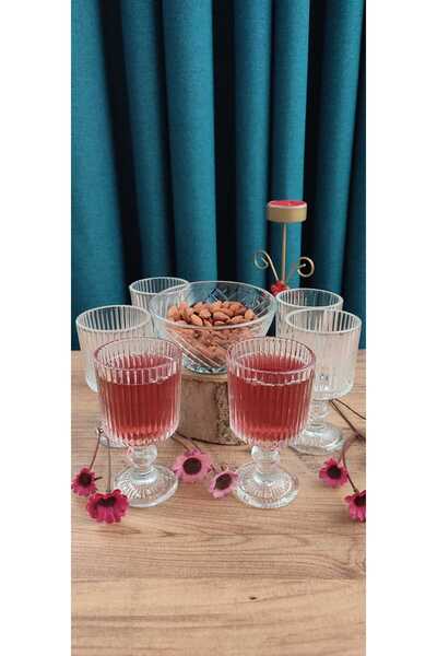 ORTAKÖY CENNETİ Coffee Side Origami Model 6 L Glass Cups 95 Cc Volume. 10 cm Height 5.5 cm Mouth Measurement