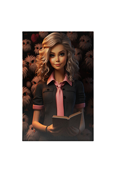 StoryGift Romania Tablou Canvas 90 x 60CM Portret feminin cu trasaturi citind o carte in costu,STG