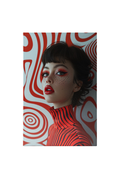 StoryGift Romania Tablou Canvas: Fata Cu Parul Scurt Brunet Si Pistrui Desena...