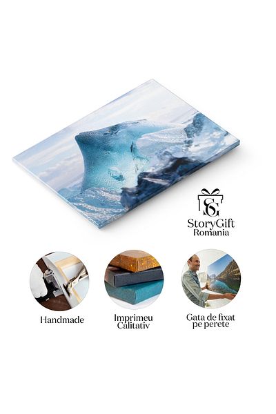 StoryGift Romania Tablou Canvas Gheata Ca Fundal In Parcul National Vatnajokull, Islanda, Gheata, Peisaj, Natura