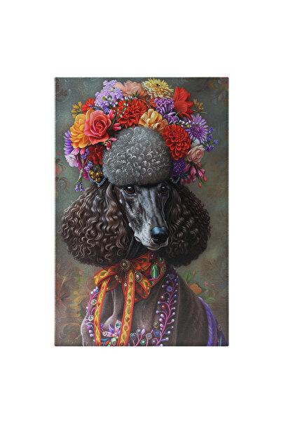 StoryGift Romania Tablou Canvas Pudel Mare Cu Ochii Caprui Si Blana Creata Cu...