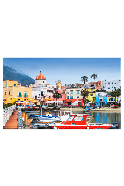 StoryGift Romania Tablou Canvas: Asezare La Malul Apei - Vacanta, Oras, Locat...