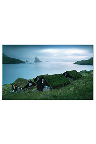 StoryGift Romania Tablou Canvas Peisaje Din Insulele Feroe: Case Colorate, Co...