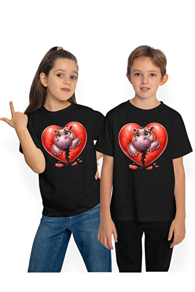 StoryGift Romania Tricou Copii Cu Un Hipopotam Trist, Ilustratie, Dezamagire,...