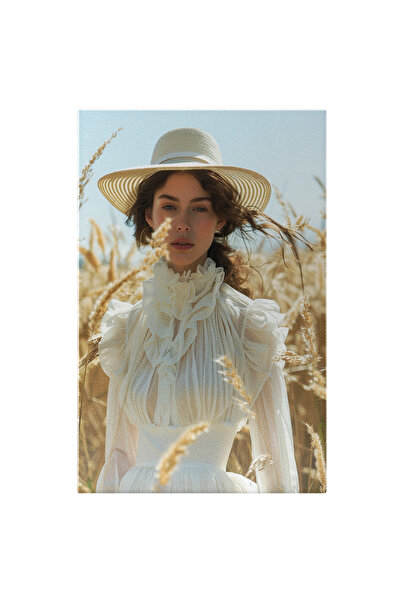 StoryGift Romania Tablou Canvas Lanul De Grau In Care Se Plimba O Fata Imbrac...