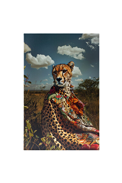 StoryGift Romania Tablou Canvas Robă Cu Imprimeu De Leopard Purtată De Un Ghe...