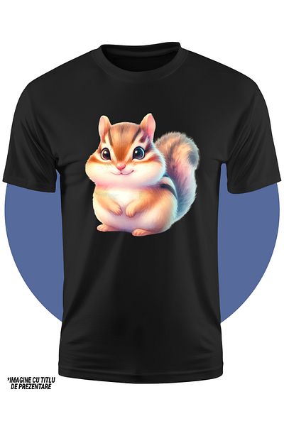StoryGift Romania Tricou Copii Cu O Veverita Grasuta, Ilustratie, Curioasa, Jucausa, Mic Rozator, Padure, Co