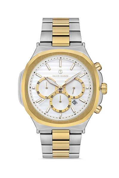 DAVID GUNER Yellow White Coated White Dial Men's Wristwatch Dg-8522Ga-D1