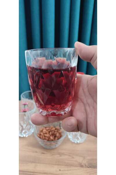 ORTAKÖY CENNETİ 6 Pcs Crystal Look Soft Drink Tableware Glass 280 Cc Volume 10 cm Height 8 cm Mouth Measurement